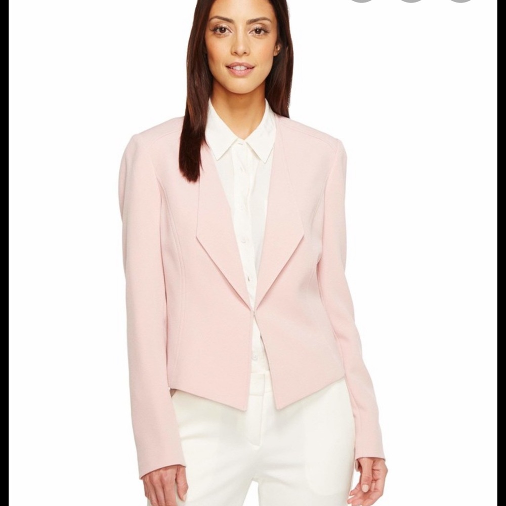 Tahari Crepe Open Front Jacket